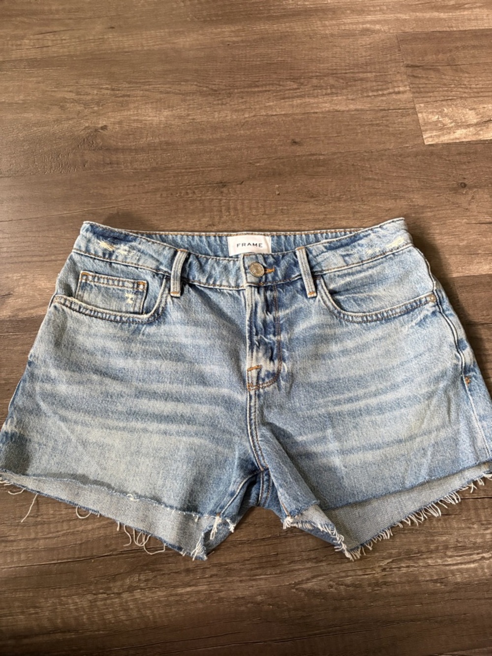 Frame Denim Short Le Grand Garçon Raw